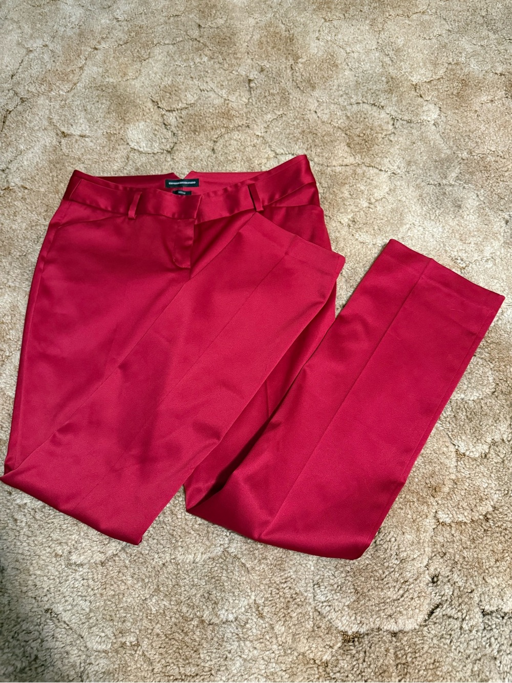 Express Women's Red Straight Leg Dress Pants
